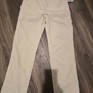 Dickies Womens Pants Size 5/27 Cream Corduroy Carpenter Straight Leg Fall Retro